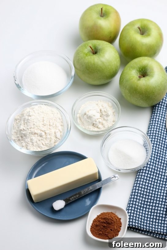 Ingredients needed to make the apple crostata recipe