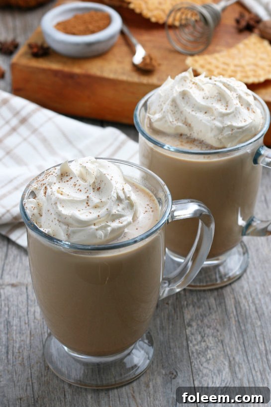 A perfectly prepared Homemade Pumpkin Spice Latte, ready to serve for festive occasions like Thanksgiving or Halloween