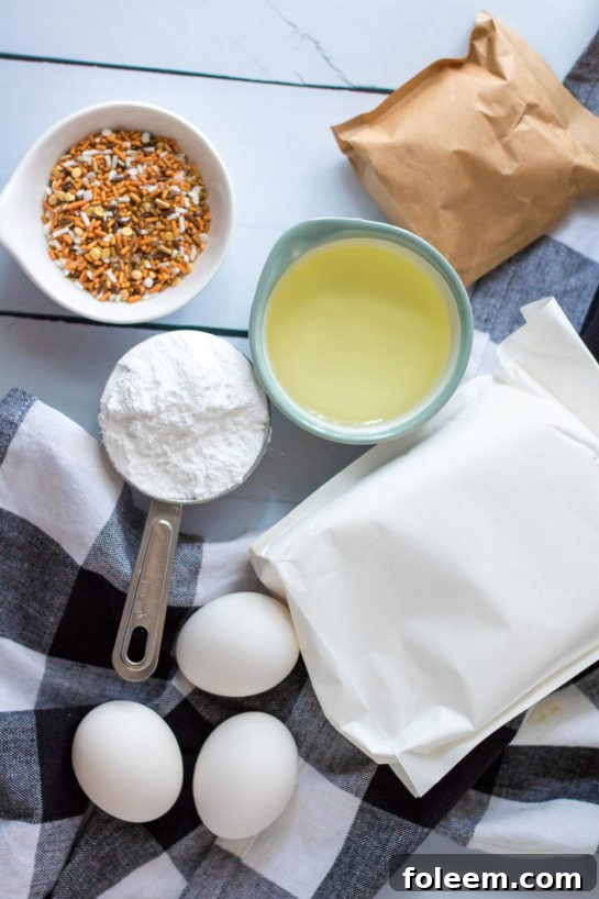 Ingredients needed to make the Easy Fall Confetti Sweet Bread recipe, showcasing simple and accessible items for a quick bake.