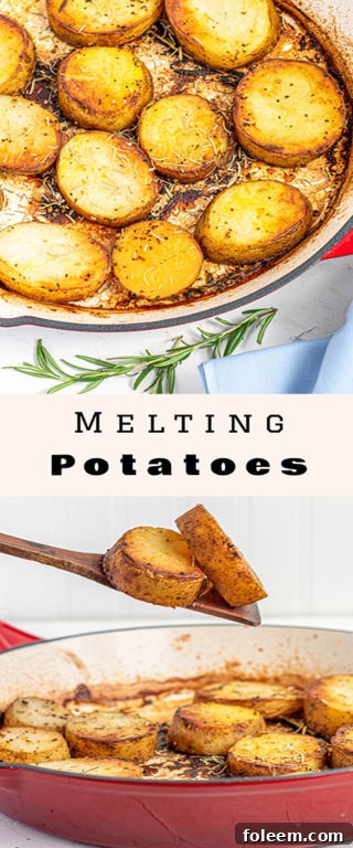Melting potatoes plated with fresh herbs, showcasing their festive appeal for holiday meals