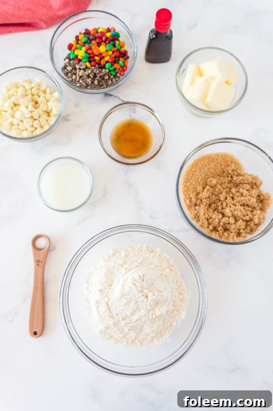 Ingredients needed for Edible Cookie Dough Bombs recipe