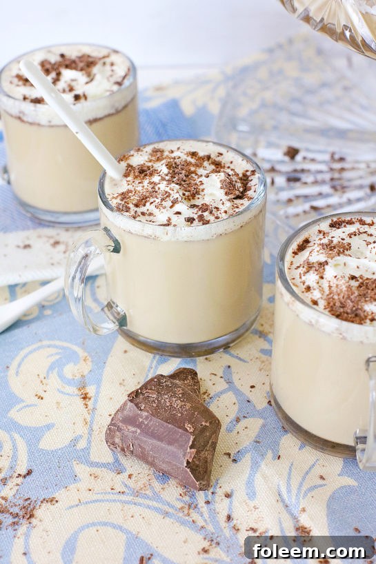 Festive coffee punch in a decorated punch bowl, ideal for parties.