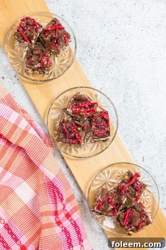 The best Valentine's Day Rocky Road recipe perfect for any holiday, Christmas, or party!