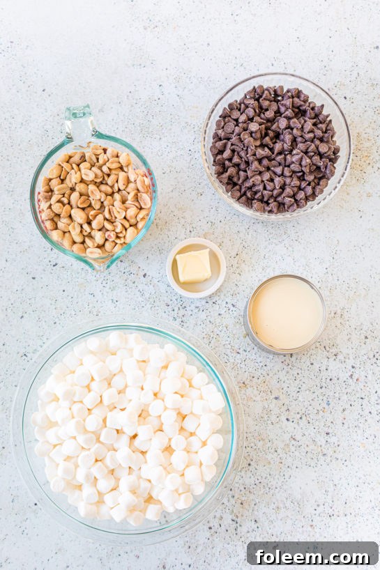 Ingredients needed to make the Valentine's Day Best Rocky Road