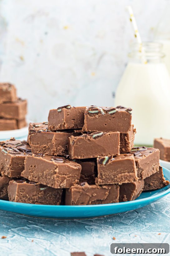 An easy and delicious Andes Candy Mint Fudge recipe for holiday entertaining.