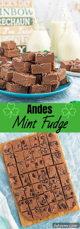An easy holiday recipe for Andes Mint Fudge, a rich and mint chocolate dessert.