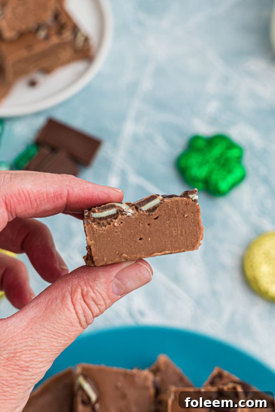 Andes Mint Fudge squares arranged beautifully on a plate.