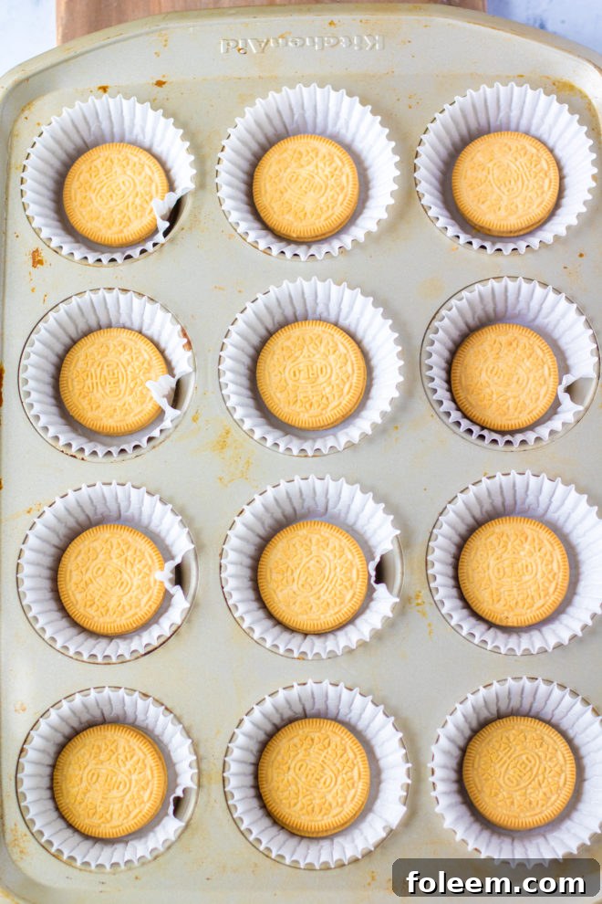 Red, White, and Blue Mini Cheesecakes Recipe ready to go in the oven