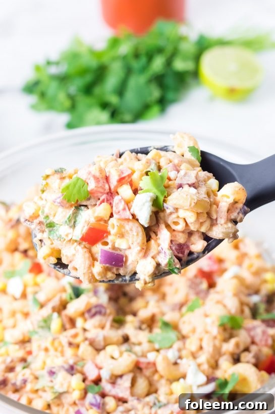 Delicious and vibrant Mexican Street Corn Pasta Salad, perfect for summer gatherings.