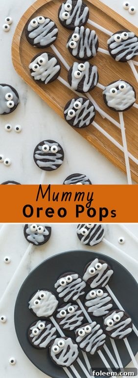 Spooky Halloween Mummy Oreo Pops, an easy and adorable recipe for all ages.