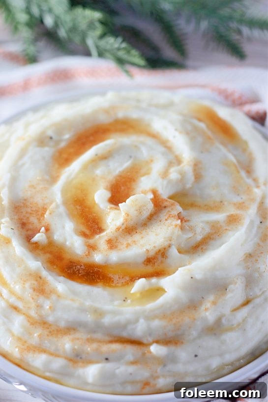 Traditional, creamy Amish Mashed Potatoes for Thanksgiving or Christmas