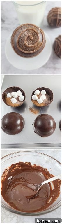 Another view of an Easy Mocha Hot Chocolate Bomb, coffee-flavored and ready for holiday cheer.