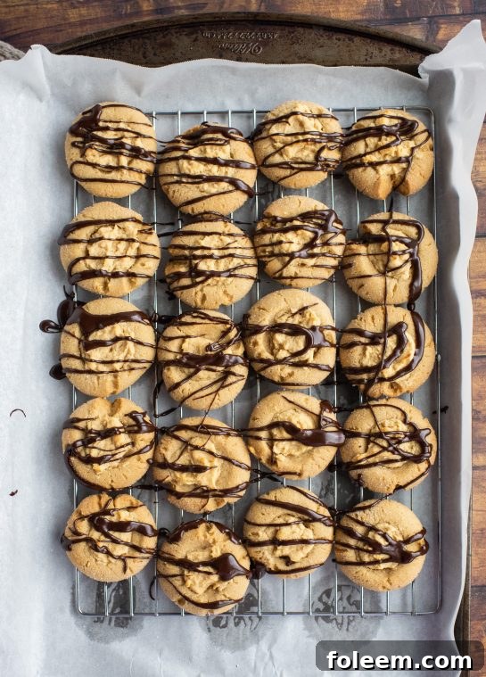 Overhead shot of the delicious Peanut Butter Thumbprint Cookies recipe which are my favorite Christmas cookie