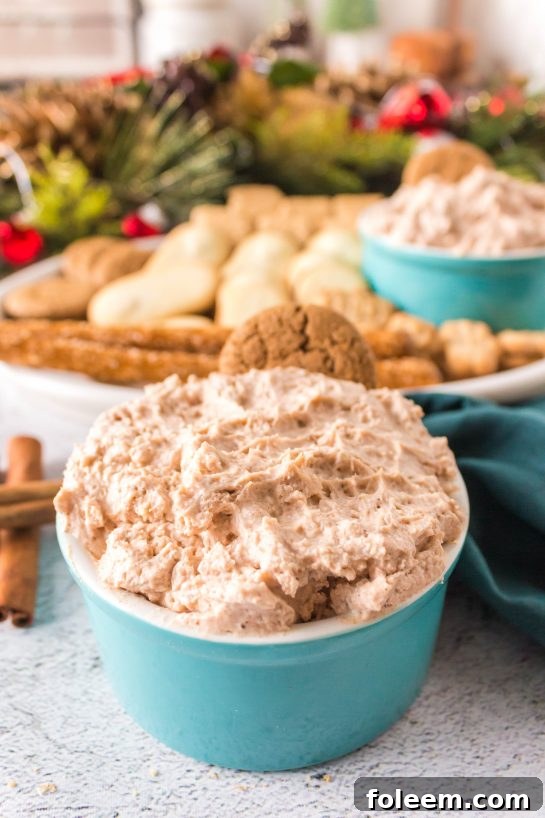 Simple Cinnamon Roll Dip recipe for Christmas or holiday dessert
