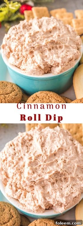 Easy Cinnamon Roll Dip is a decadent, crazy simple dessert recipe for Christmas or any holiday - even a sweet breakfast idea! It only takes 15 minutes from start to finish!