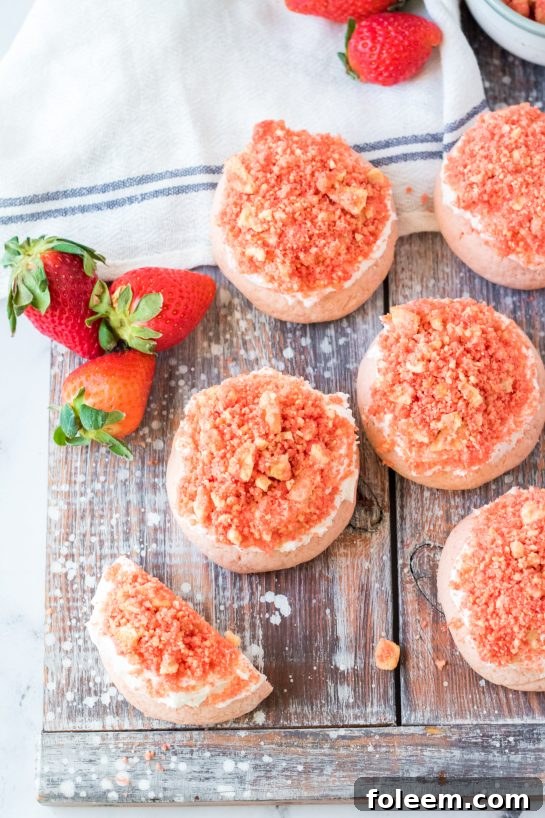 Easy and soft Strawberry Crunch Cookies, perfect for baby showers, Valentine's Day, or spring gatherings.