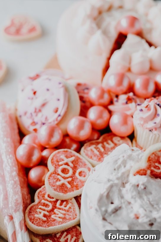 A vibrant platter featuring a bowl of Strawberry Cake Mix Dip surrounded by various colorful dippers like cookies and fresh fruit