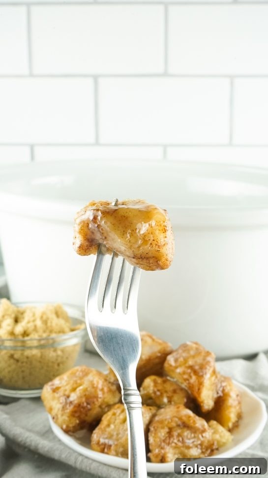 Gooey Crock Pot Monkey Bread, perfect for a holiday breakfast or special brunch.