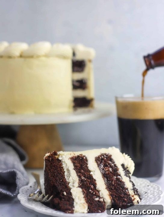 One bowl Guinness cake recipe, a simple yet delicious chocolate cake with Guinness flavor.