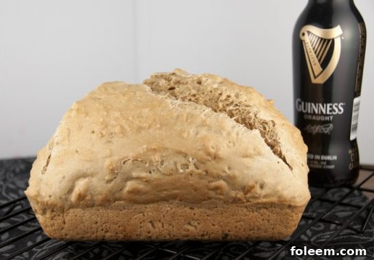The Best Guinness Beer Bread Recipe for chili night or for St. Patrick's Day, with a golden crust and soft interior.