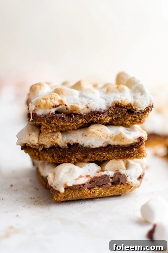 These S’mores Bars offer a campfire-free fix: a crunchy graham cracker and Biscoff cookie crust topped with decadent chocolate and marshmallow. A perfect pairing of sweet and gooey!