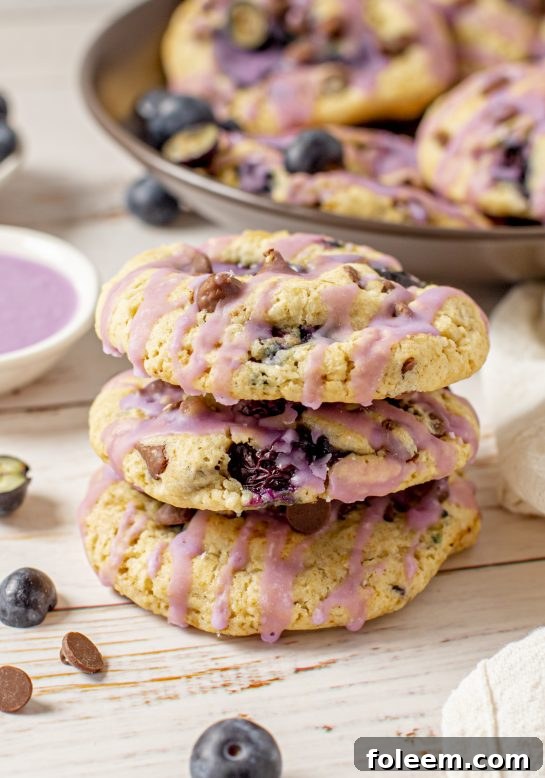 Easy Blueberry Chocolate Chip Cookies are deliciously thick, soft, and chewy cookies that are perfectly spiced and stuffed full of fresh blueberries, making them a simple yet impressive bake.