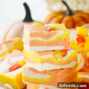 No-Bake Candy Corn Fudge recipe is a delicious and easy Halloween treat for kids and adults. This creamy homemade fudge only needs 4 ingredients and 15 minutes to make!