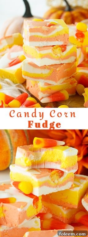 No-Bake Candy Corn Fudge recipe is a delicious and easy Halloween and Fall treat for kids or adults. This creamy homemade fudge only needs 4 ingredients and 15 minutes to make!