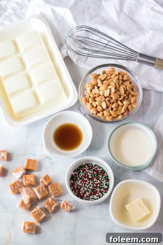 Essential ingredients laid out for preparing the No-Bake Polar Bear Claws recipe.