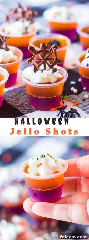 This Halloween Jello Shots recipe is a colorful and fun boozy idea, perfect for any cocktail party.