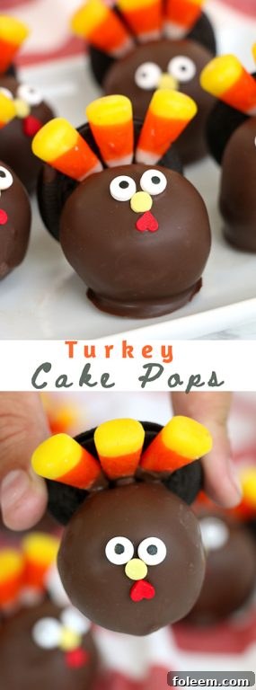 Cute Turkey Cake Pops are an easy and fun Thanksgiving dessert recipe for the family.