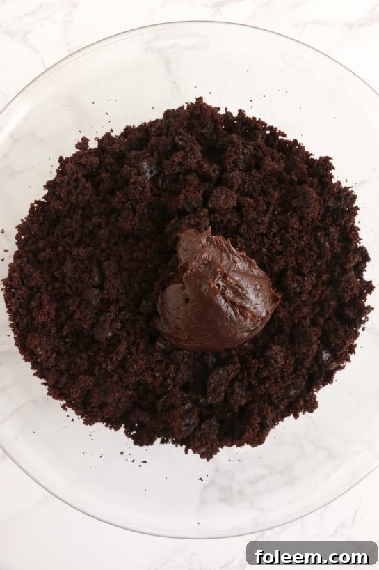 Making the cake portion for the Easy Turkey Cake Pops recipe.