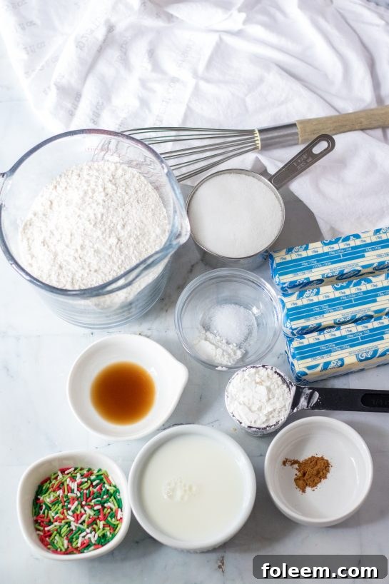 Ingredients needed to make the Christmas Sugar Cream Pie Recipe