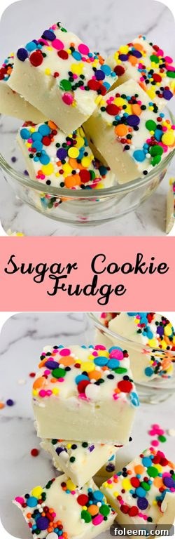 Sugar Cookie Fudge is a rich and creamy vanilla cookie dough fudge recipe. Made from eggless sugar cookie dough, this easy fudge tastes just like sugar cookies! This no bake fudge comes together quickly and will soon be your favorite for Valentine's Day!