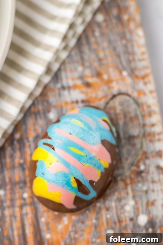 Close-up photo of the completed Easter Marshmallow Eggs for dessert