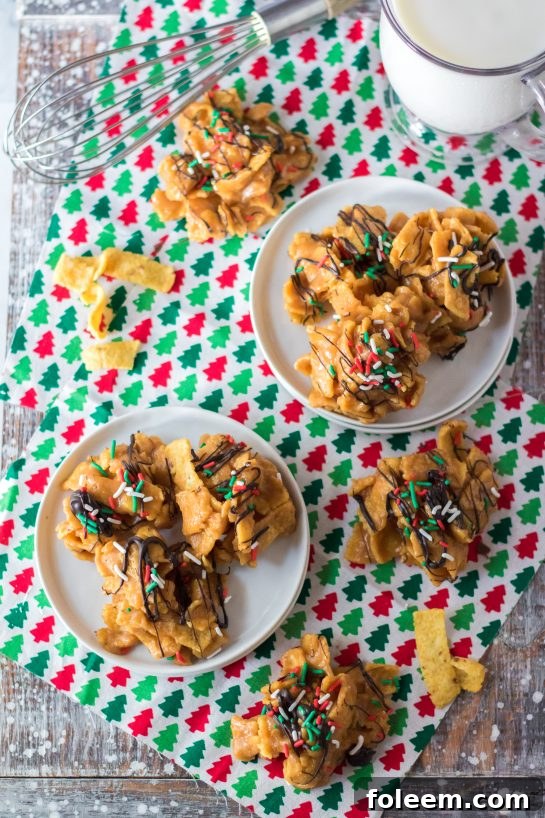 An array of delicious Frito Candy bites presented on a serving platter, ready for holiday enjoyment