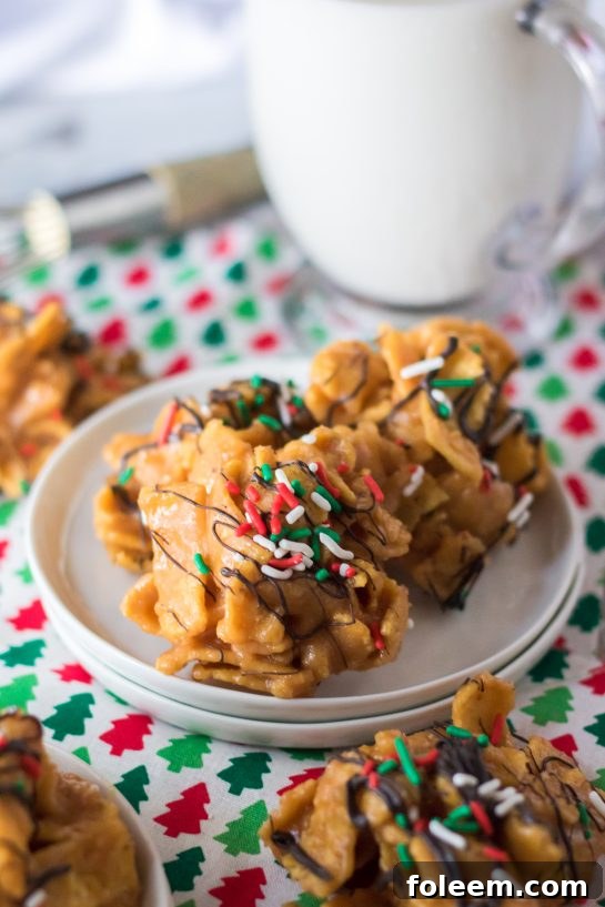 Close-up shot of individual Frito Candy pieces, showcasing the texture and chocolate drizzle, ready for a taste