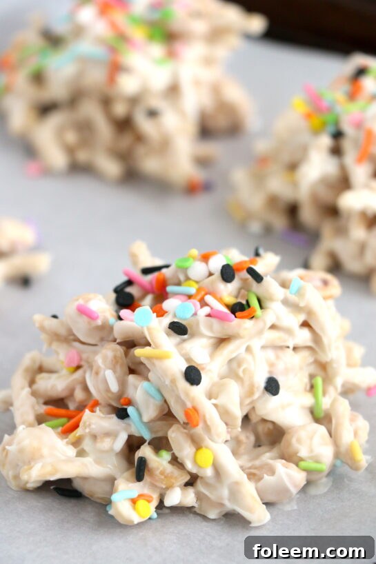 White Chocolate Halloween Crock Pot Candy, a fun and easy no-bake slow cooker dessert for parties.
