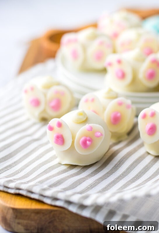 Final presentation of Bunny Butt Lemon Truffles, showcasing their irresistible cuteness and deliciousness for Easter.