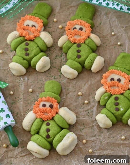 Fat, cute, adorable Lucky Leprechaun Cookies recipe for St. Patrick's Day baking fun!