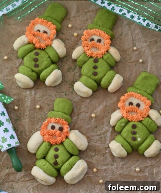 Overhead shot of the finished Lucky Leprechaun Cookies recipe for St. Patrick's Day baking needs!