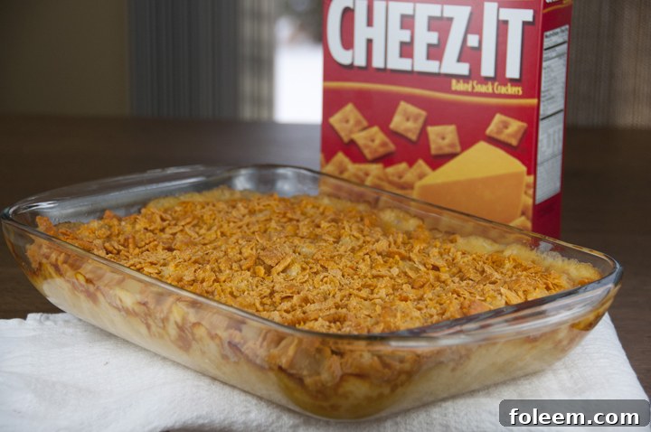 Deliciously creamy Cheez-It Macaroni and Cheese with a crispy cracker topping, perfect for dinner or a potluck