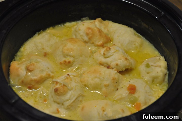 Crock Pot Slow Cooker Chicken and Dumplings Recipe www.wishesndishes.com
