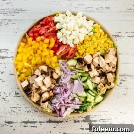 Chopped Salad with Chicken, Tomatoes and Lemon Thyme Dressing