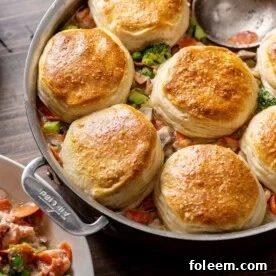 Salmon and Vegetable Biscuit Pot Pie Casserole