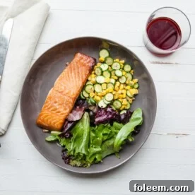 Simple Asian Salmon with Sautéed Corn and Zucchini