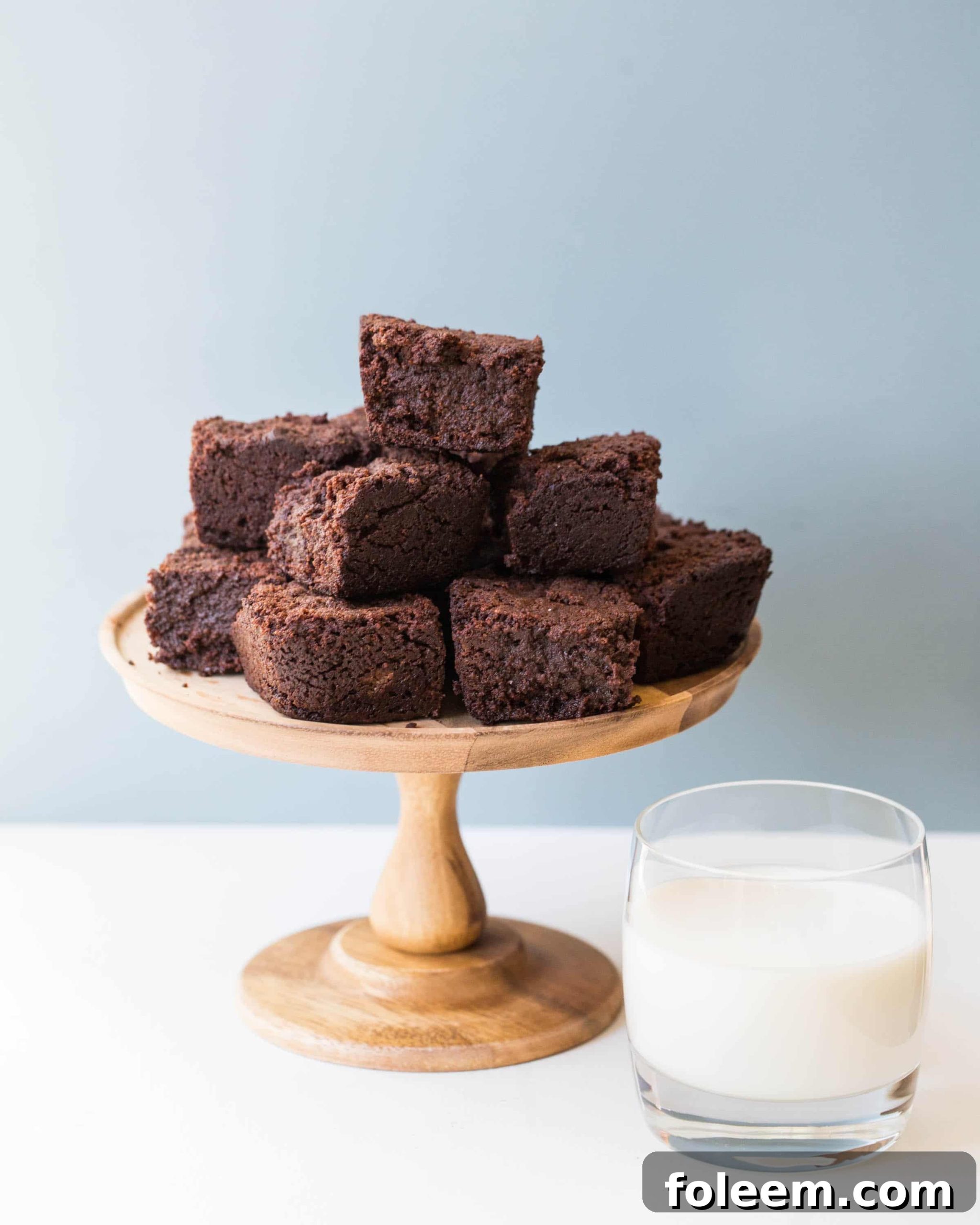 Pile of Mexican Hot Chocolate Brownies on platter.