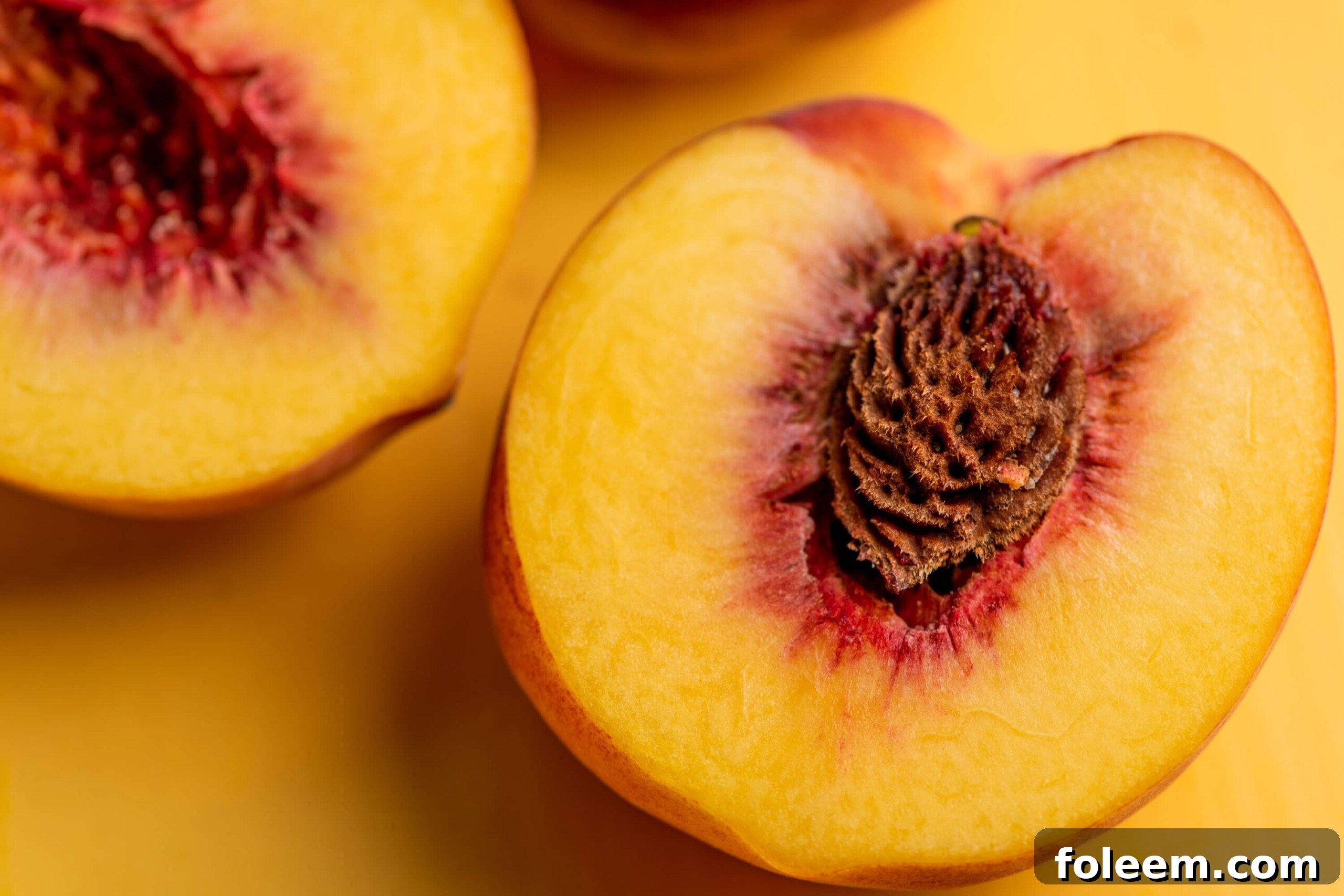 Half of a Peach with the pit.