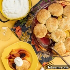 Sour Cream Biscuit Peach and Berry Cobbler