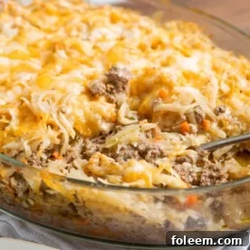 Cheesy beef and hashbrown casserole